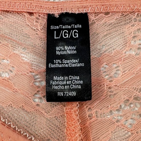 Rene Rofe Women's Size Large Panty Hipster Lace Back Peach New With Tags - Picture 3 of 9